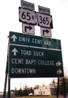 toad suck sign
